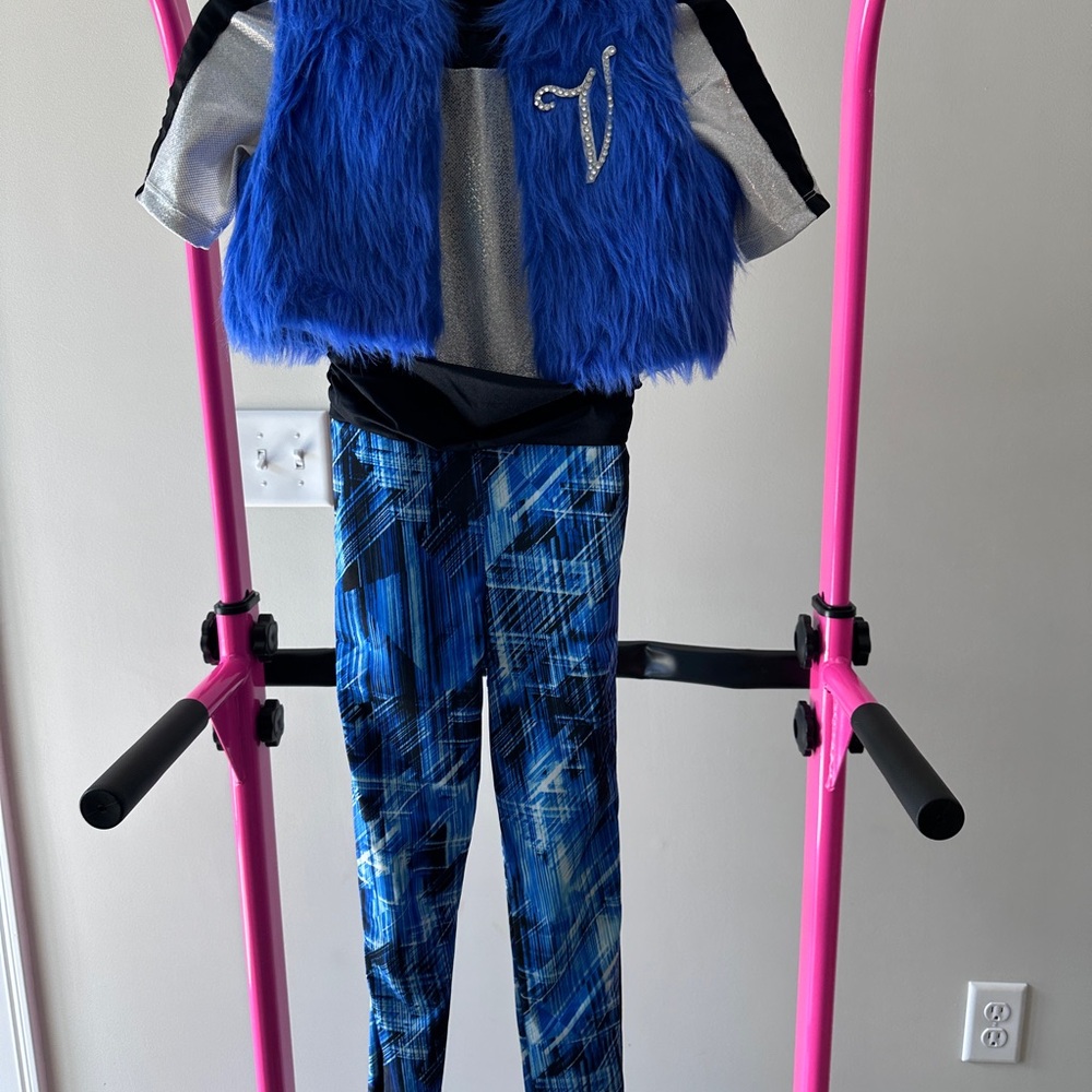 Blue Kids Dance Costume Set